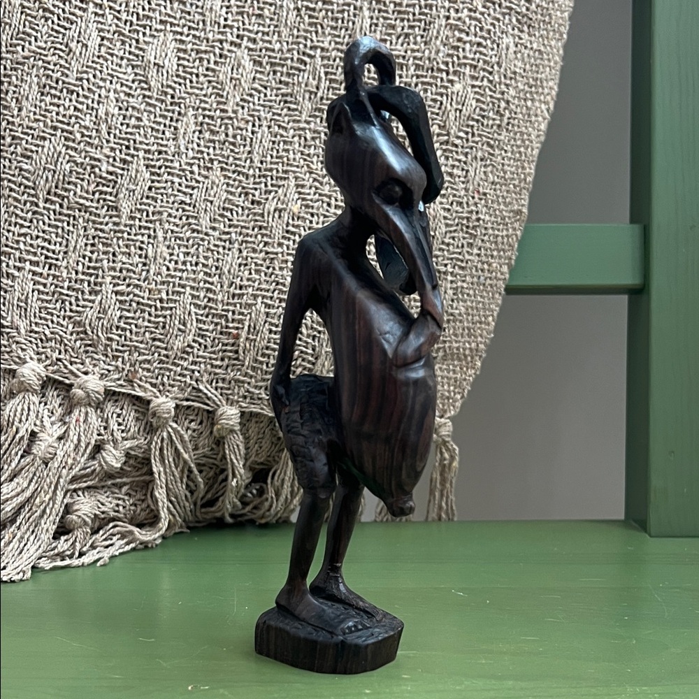 Vintage Wooden Hand-Carved Tokoloshe Shetani Spirit Sculpture – African Figurine